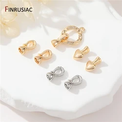 14K Gold Plated Brass Closure Fasteners Lock Connector Clasps For DIY Needlework Beads Pearls Jewelry Making Accessories