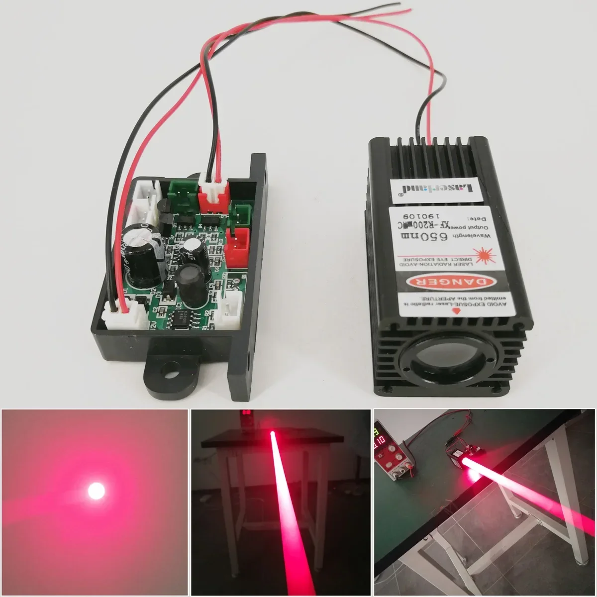 

Fat beam Focusable 200mW 650nm Red Dot Laser Diode Module TTL Continuous Working