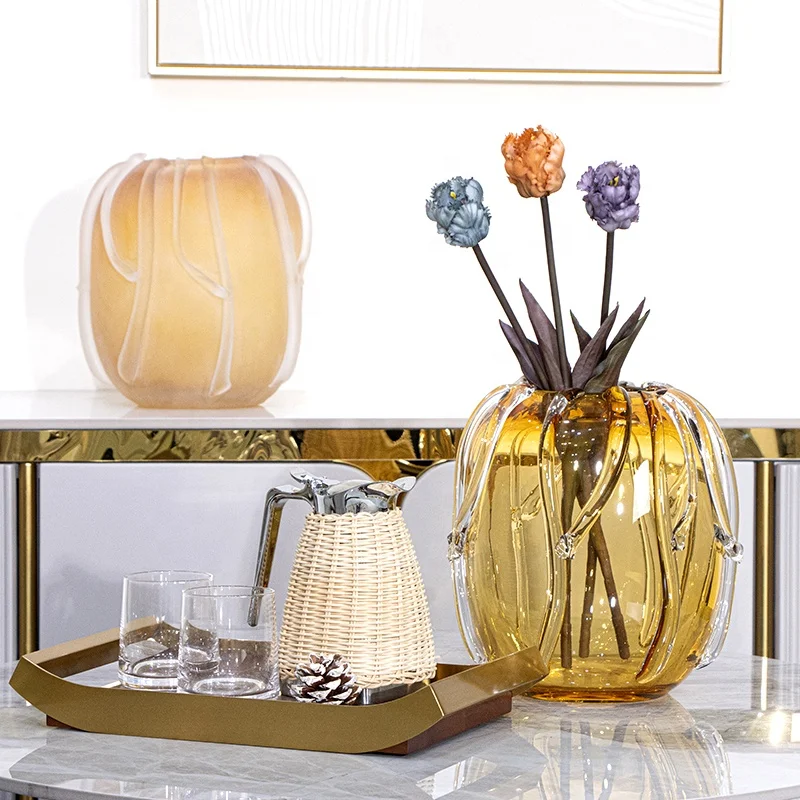 Bulk Order Home Decor Ornaments Colored Glaze Vase For Hotel Decor Commercial Ornament