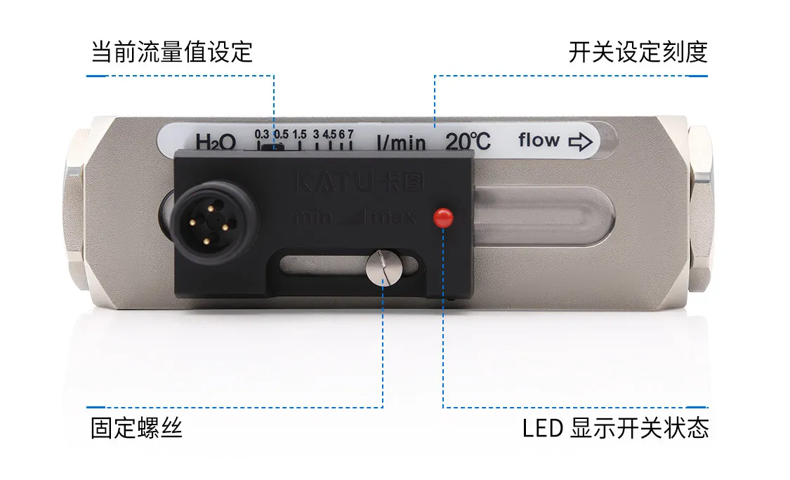 Piston-type Mechanical Flow Switch Stainless Steel Water Flow Switch Flowmeter Sensor 304 Stainless Steel