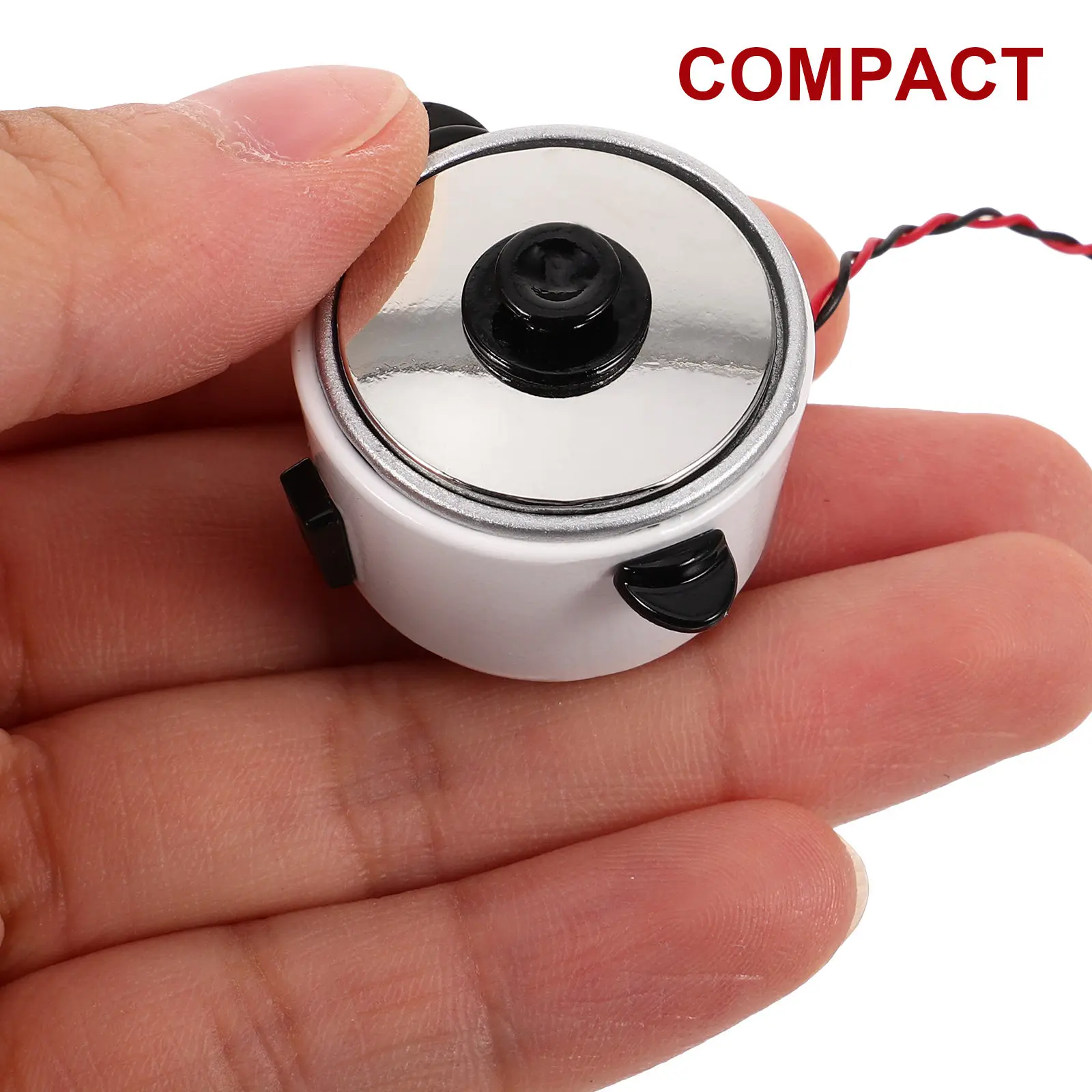 Miniature Rice Cooker Small Metal Electric Cooker Prop Mini House Kitchen Decoration Realistic Pretend Play Supplies