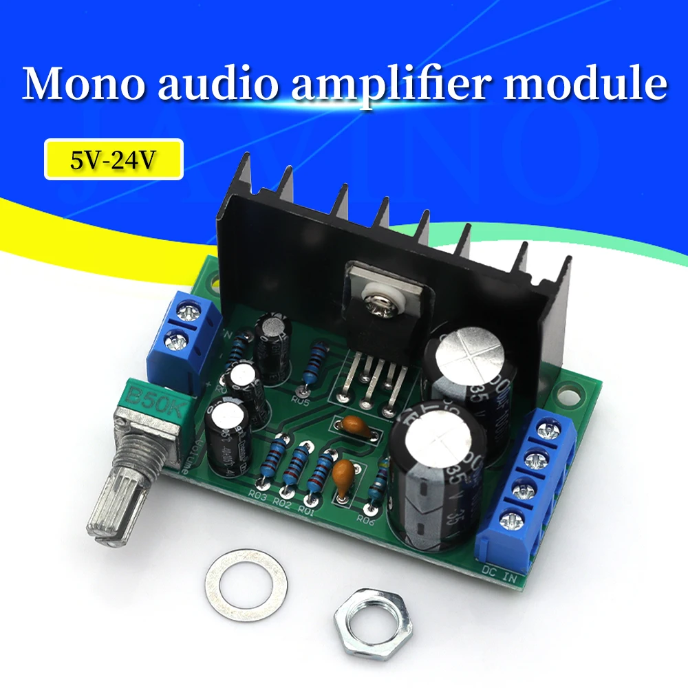 1/5/10Pcs TDA2050 DC 12-24V 5W-120W Mono Audio Amplifier Board Module Single Power Supply Volume Adjustable