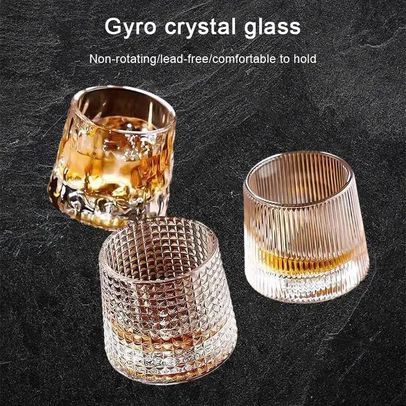 Ultimate Internet Celebrity Whiskey and White Wine Experience with Rotating Crystal Glass Cup