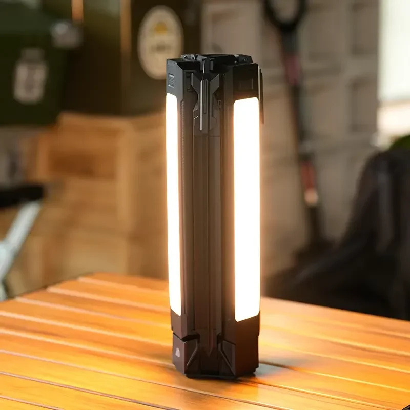Portable LED Camping Light Rechargeable Emergency Floodlight with Stand Adjustable Cordless Work Lamp Lithium Battery