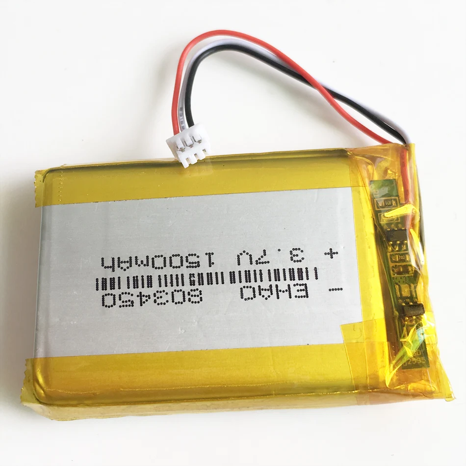 1/2/5/10 PCS 3.7V 1500mAh LiPo Rechargeable Battery 803450 with JST 1.25mm 3Pin Plug For MP3 DVD Camera GPS Laptop PC