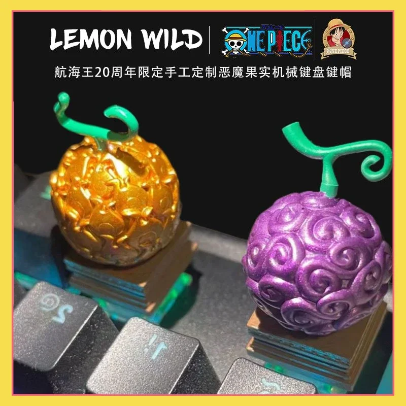 One Piece Devil Fruit Keycaps Creative High Beauty Rubber Burnt Mechanical Keyboard Personalized Keycaps Transparent Gift