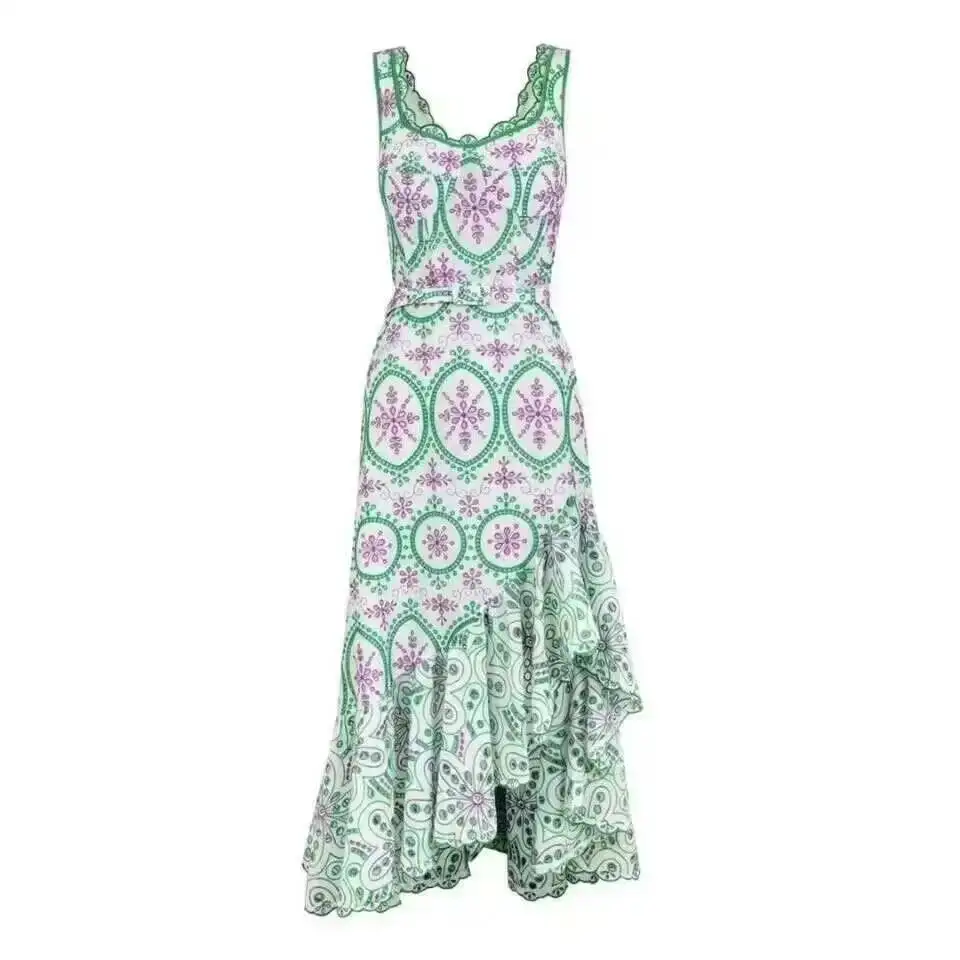 Jamerary Frauen Stickerei Kleider Midi Baumwolle Fischschwanz Meerjungfrau Abschluss ball langes Kleid weibliche Party Nacht Sommer neue Strand Sommerkleid