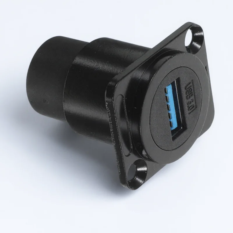 

3.0 Panel Mount Coupler Ip67 Waterproof Usb Connector Bronze Plated 7Μmiu Zinc Casting Mold 5Gbps Transmission Speed