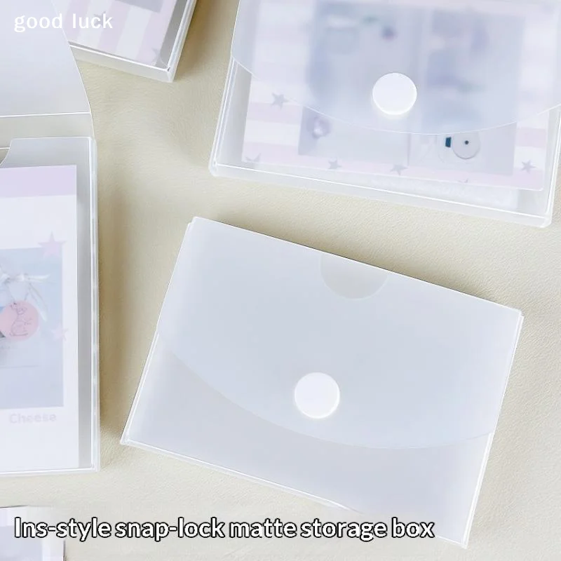 Answer1pc Frosted Desktop Storage Box Clear Dustproof For Cards Stickers Office Organizer