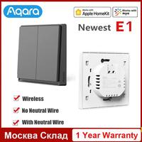 Original Aqara E1 Wall Switch With Neutral NO Neutral Smart Home ZigBee 3.0 Wireless Key Light Switch For Xiaomi Mi Home APP