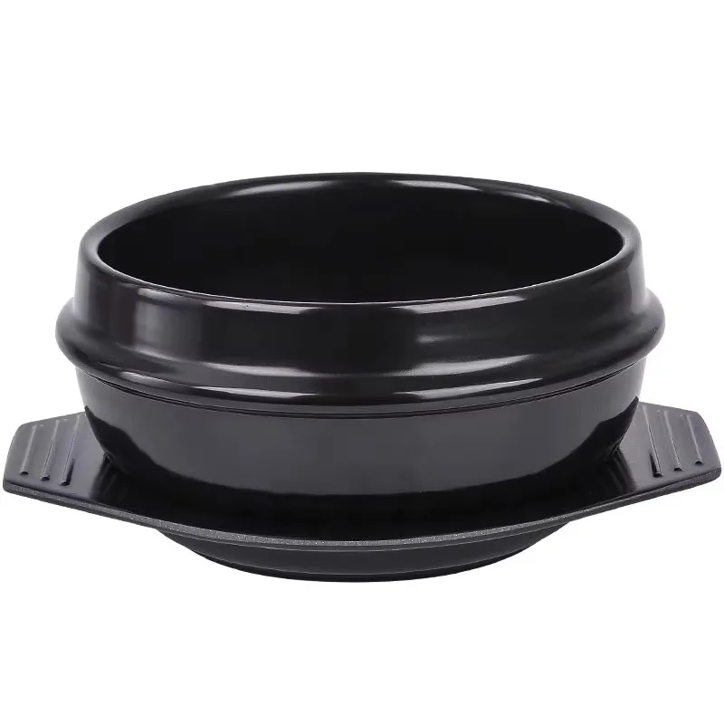 

Korean Bibimbap Dolsot Bowl Premium Ceramic Stone Pot Commercial Rice Noodle Casserole Kelp Soup Bowl With Tray