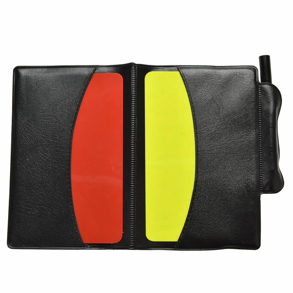 Football Soccer Referee Card Sets Warning Referee Red and Yellow Cards with Wallet Score Sheets Notebook Judge Accessories