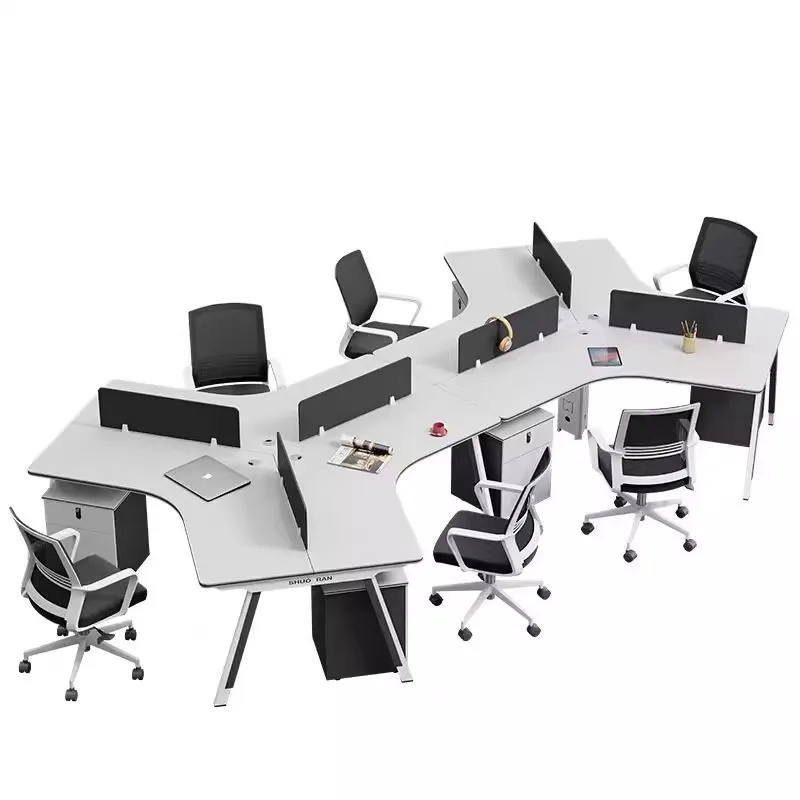 Staff desks More than 36 manual desks Office creative staff Simple modern special-shaped table and chair combination