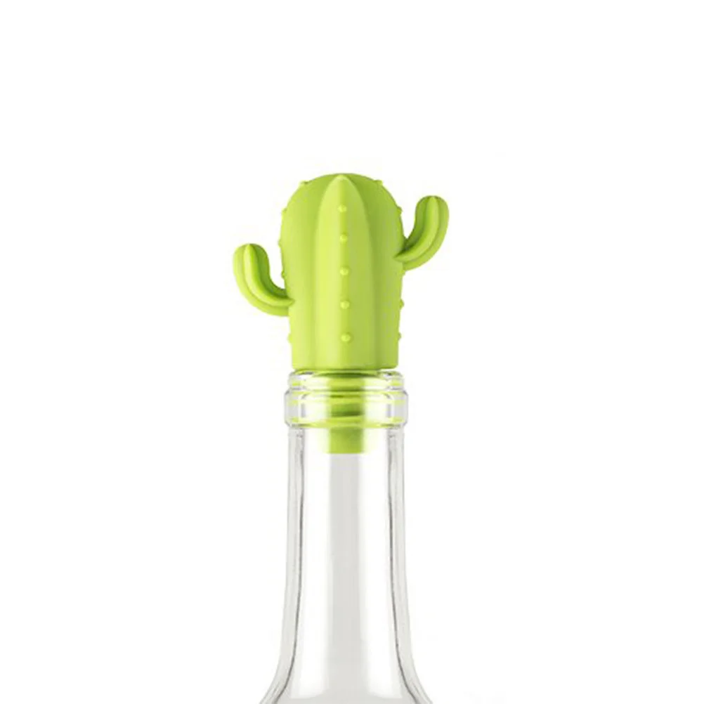 

1Set Wine Bottle Stopper Silicone Cactus Shape Essential for Party Picnic Bar Preservation Tool Beverage Stopper