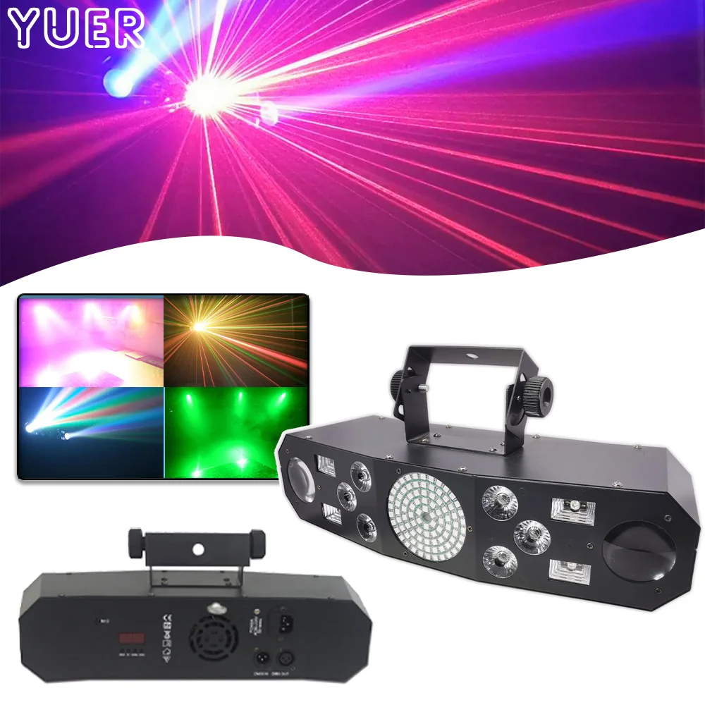 

LED RGBW 5IN1 Effect Lights Laser Strobe Derby Stage Lighting DMX512 Home Party Dj Disco Projector Scanner Night Club Lamp