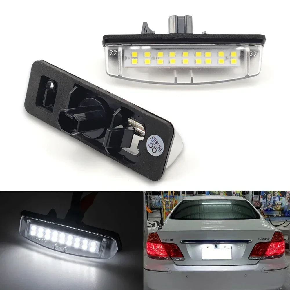 2PCS LED License Number Plate Light For Toyota Camry/Aurion Avensis Verso Echo Prius For Lexus Ls/Gs/Es/Rx CanBus White 6000K