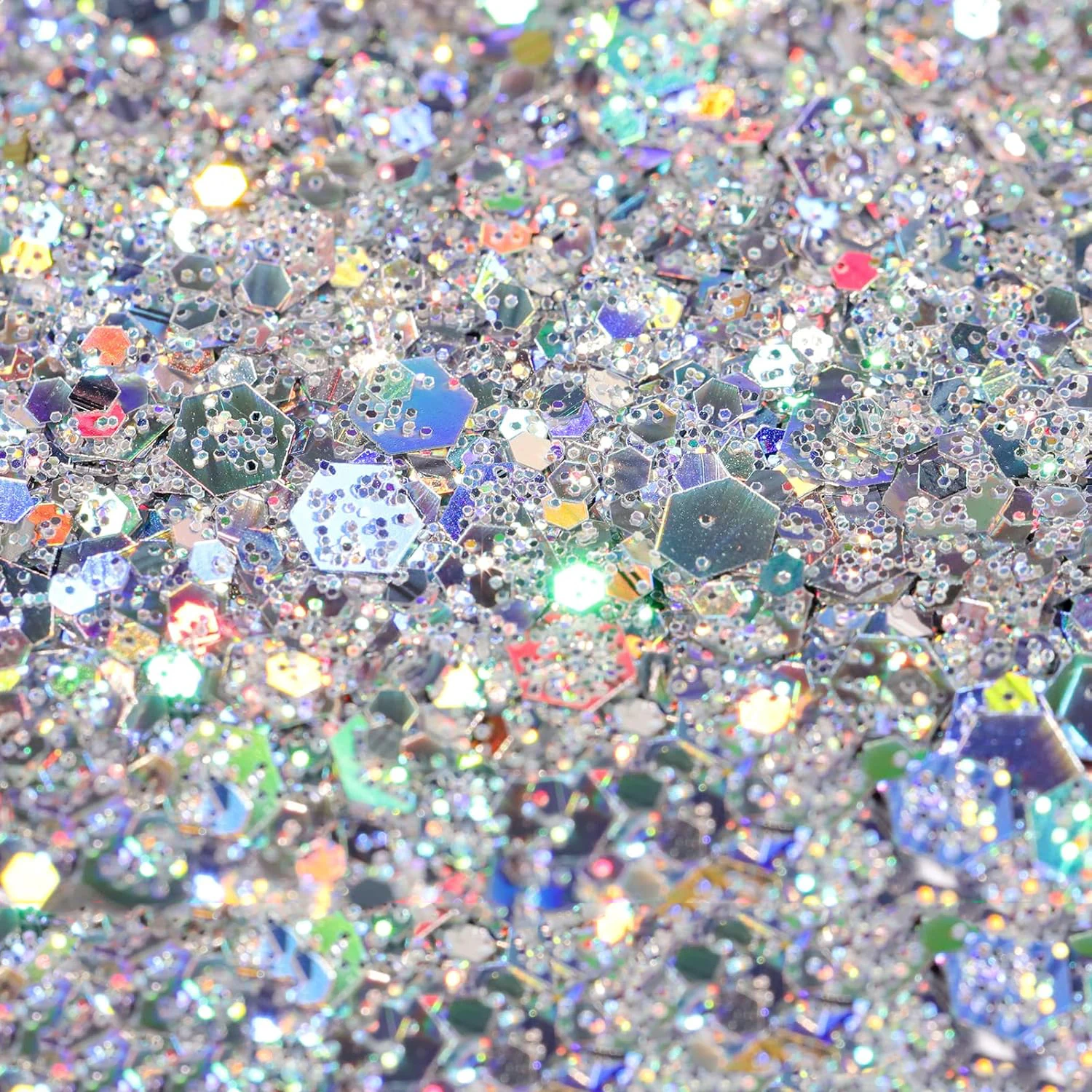 لمعان أظافر فضي لمهرجان الراتينج ، ترتر رقائق مكتنزة لمستحضرات التجميل ، حرفة ، مكتنزة ، 80 جرام ، أونصة ،