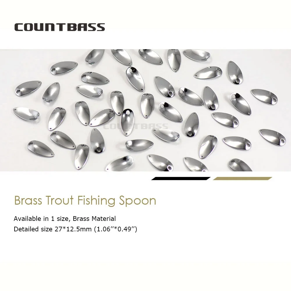 Countbass 황동 연어 캐스팅 낚시 스푼 블랭크, SP011 2.2g (5/64oz), 민물 배스 파이크 낚시 미끼, 50 개