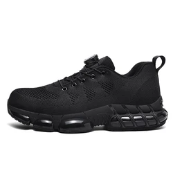 HIKEUP Steel Toe Work Boots Men - Anti-Slip Puncture Proof Safety Shoes for Construction, OSHA Approved Industrial Work Shoes