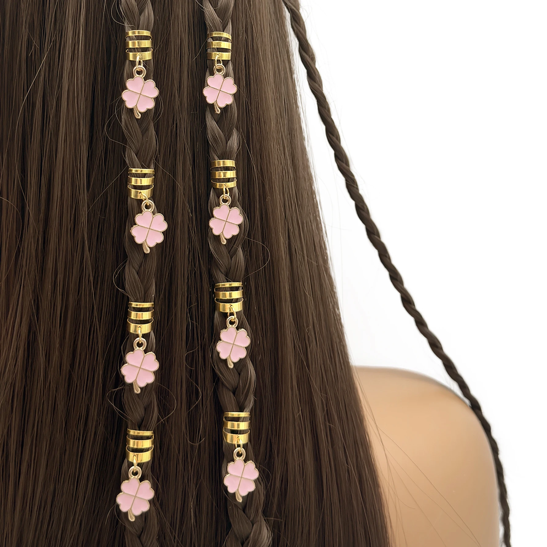 

6 шт., заколка для волос с цветочным декором, дредовые замки, бусины, кольца для кос, зажим для страха, манжета с замком, украшение, ювелирные изделия для вечеринок, музыкальный фестиваль