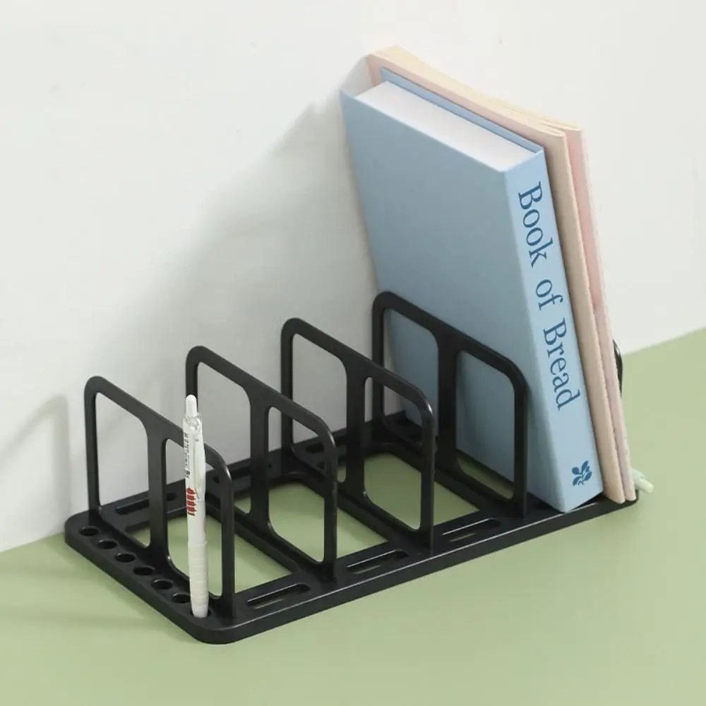 

Self-assembly 4 Grid Desktop Bookends Plastic Display Desk Bookshelf Storage Rack Magazine Divider Book Stand Bookshelf