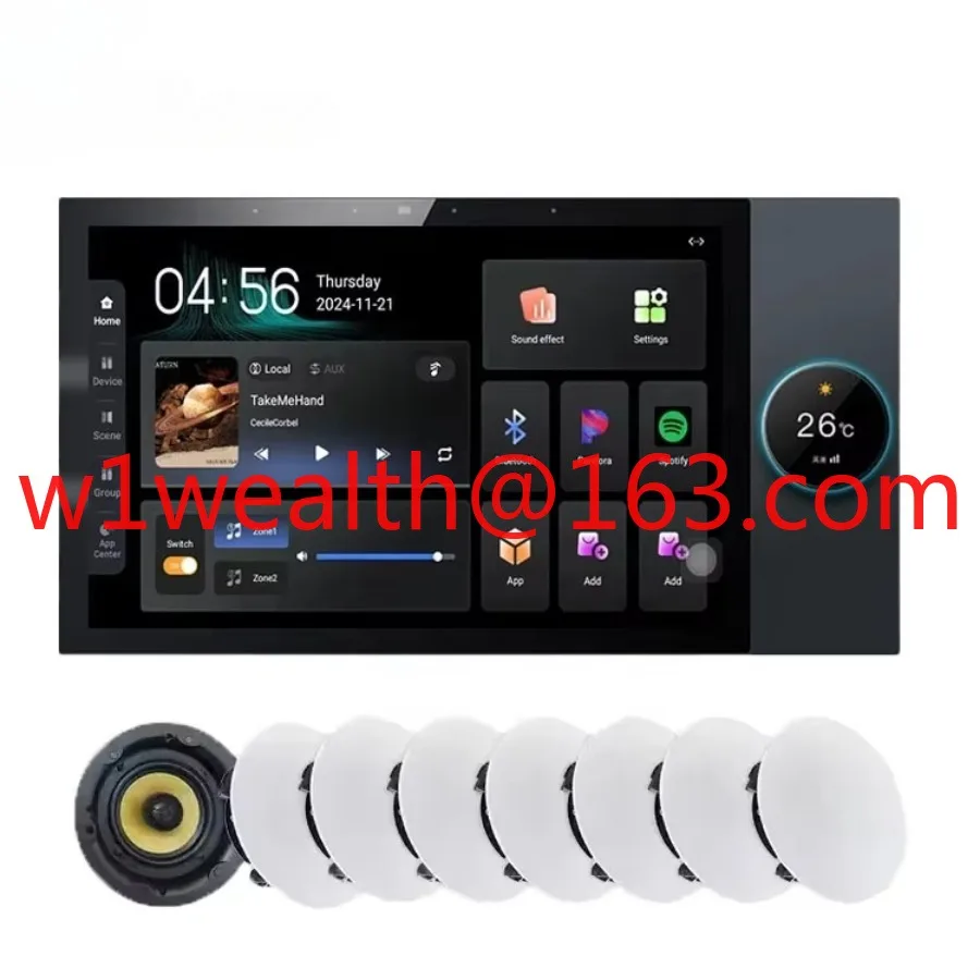 10-Inch Tuya Application Remote Control Home Zone 2 Mini Amplifier Audio Smart Wall Receiver Amplifier with Knob Zigbee Gateway