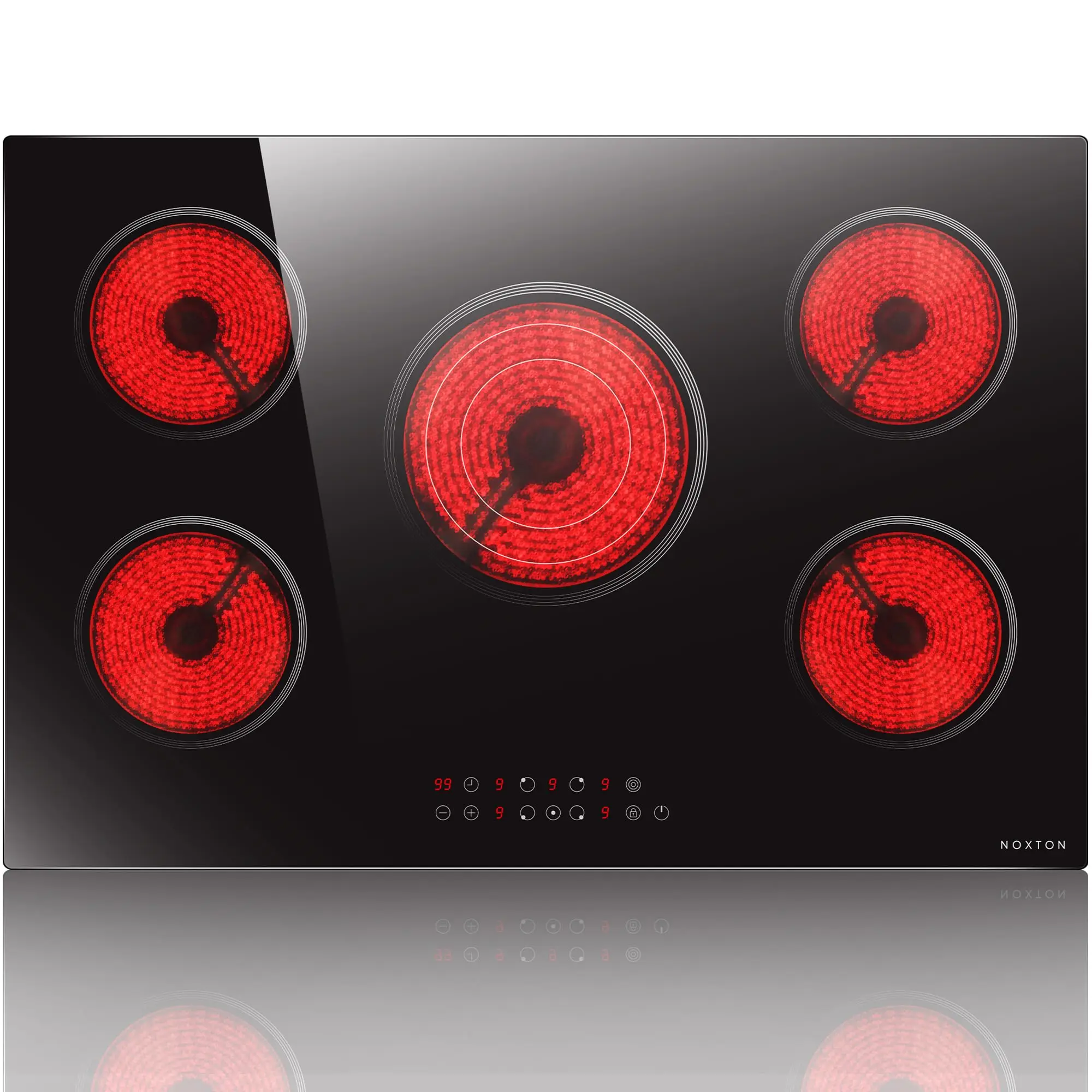 

Электрическая варочная панель Noxton, 30 дюймов, электрическая плита с 5 конфорками, вставная керамическая варочная панель, 30 дюймов, твердый провод 240 В (без вилки)