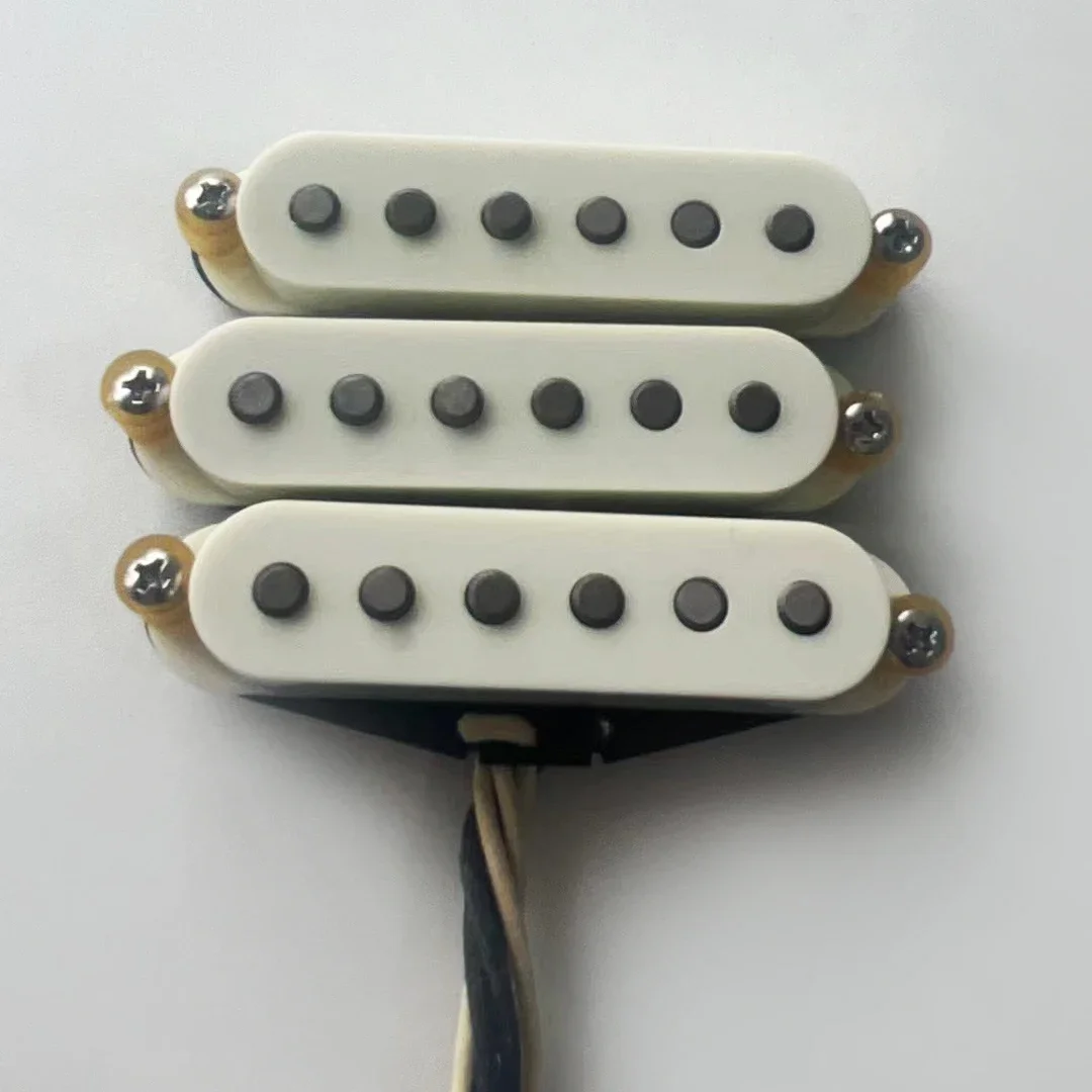 Alnicov Single Coil Pickups SSS Alnico 5 Neck/Middle/Bridge Pickups for ST Electric Guitar 3PCS/Set Cream White (made in Korea)