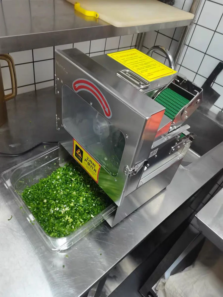 قطاعة خضراوات تجارية من الفولاذ المقاوم للصدأ قطاعة فواكه متعددة الوظائف مع محرك نحاسي نقي معدات مطاعم 200 كجم/ساعة