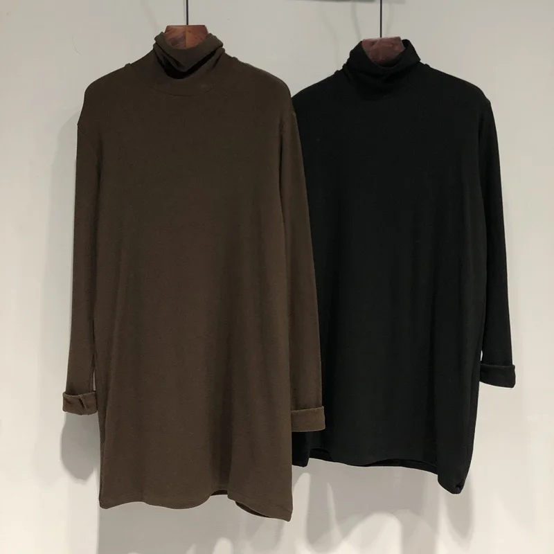 

Женская термостойкая футболка размера плюс с высоким воротником и подкладкой Fce, базовая футболка средней длины, внутренняя одежда, Thiened, осень-зима