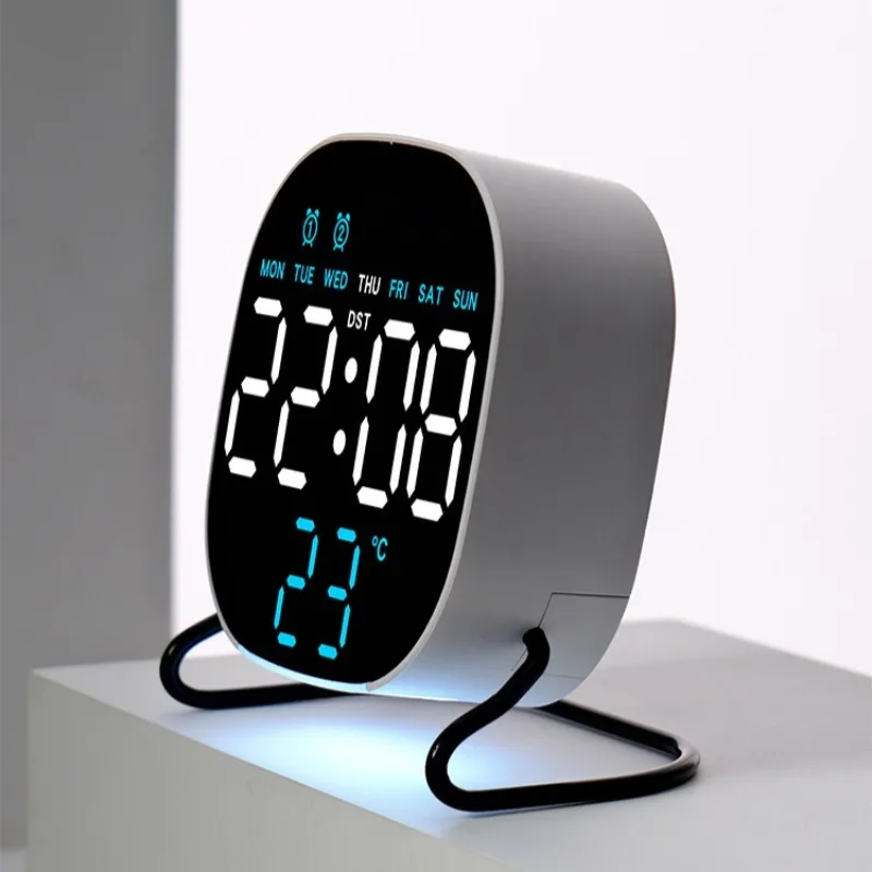 Creative Colorful Display Desktop Alarm Clock Multifunctional Night Light Temperature Countdown Decorative Clock Wake Up Watch