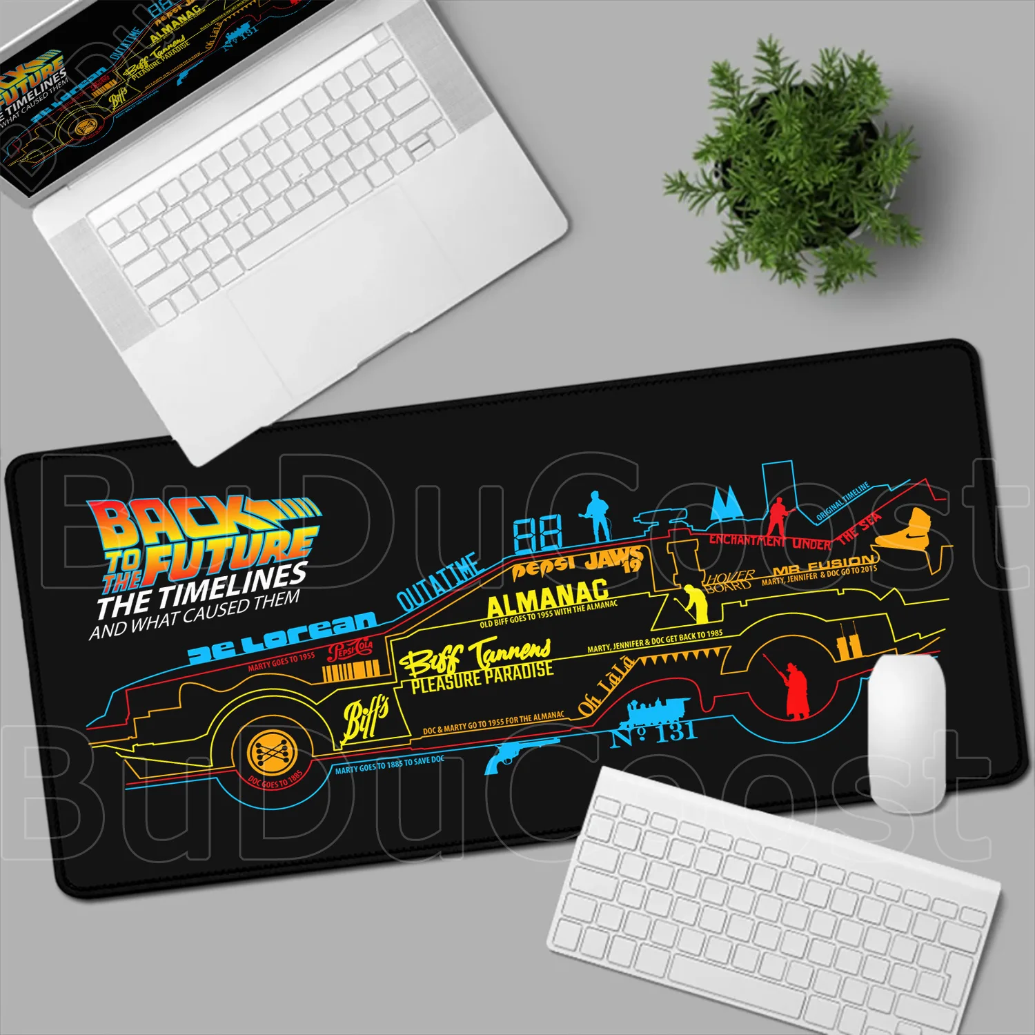 

HD Large Gamer Desk Mat Office Table Pad Back To The Future Deskpad Pad Computer Laptop Accessories Gaming Mousepad Xxl Mausepad