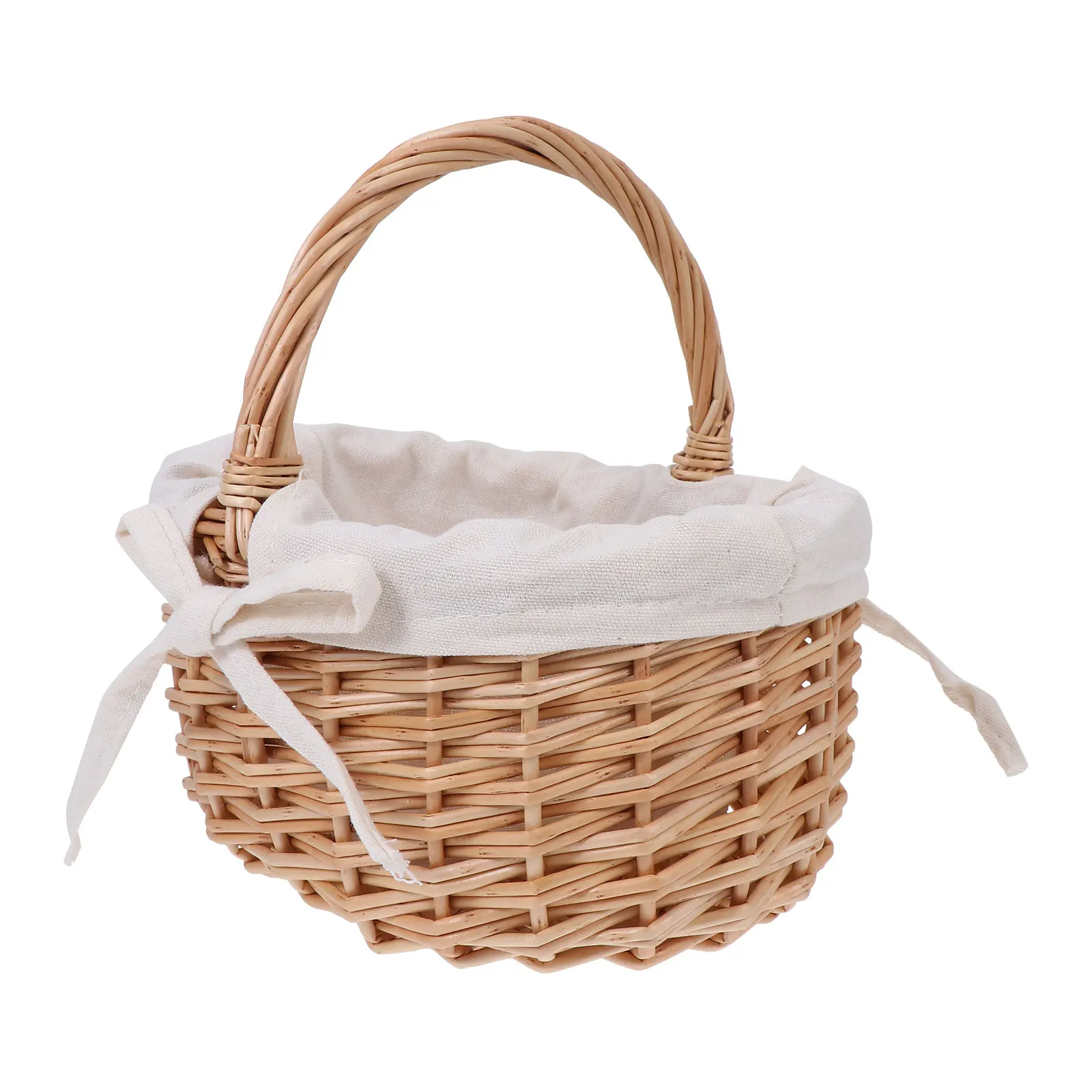 Rattan Vegetable Handheld Multi-Functional Storage Home Flower Hand Woven Fruit Basket Portable Simple Decorative Basket For