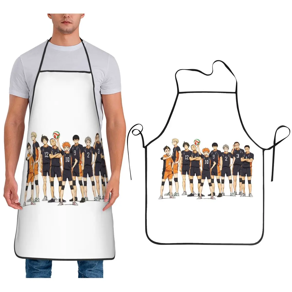 

Хайкю! !- Фартуки Karasuno Шеф-повар Кулинария Выпечка Столер Водонепроницаемый нагрудник Кухонный сарафан для чистки для женщин и мужчин Рисование