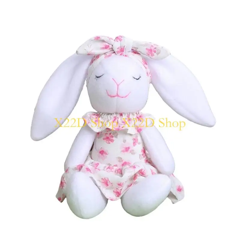 X22D Long Eared Hare Plush Doll Easter Decoration Plush Hare Toy Figurine Ornament
