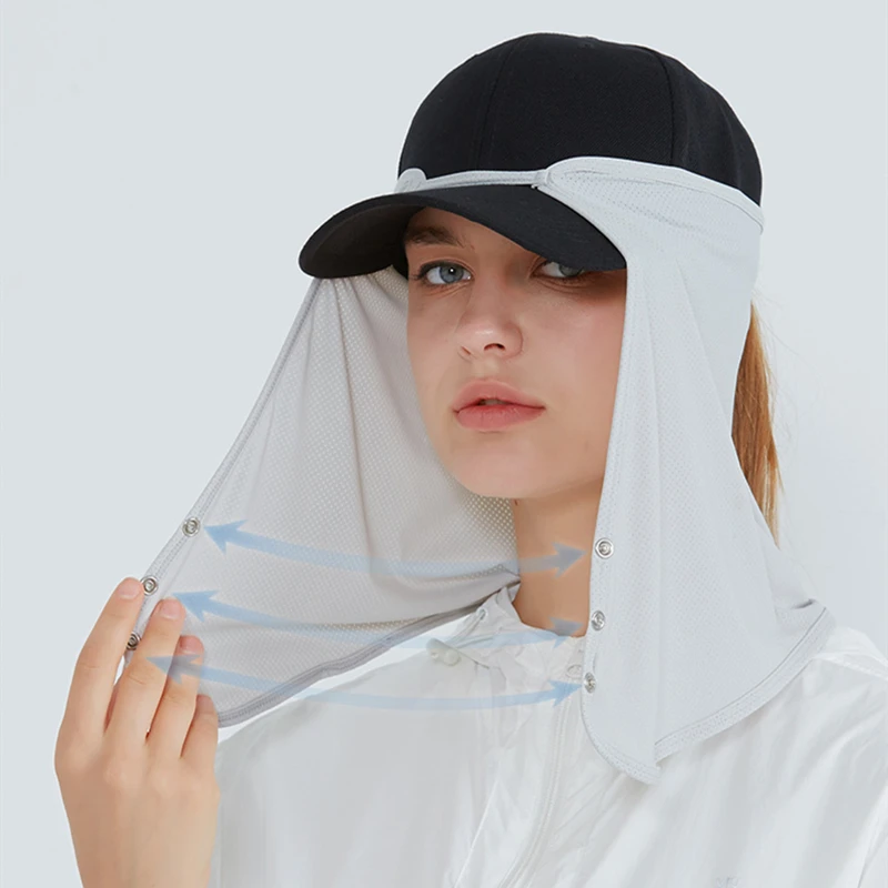 Outdoor Neck Protection Sun Cap Fishing Cycling Climbing Men Removable Face Shield Safari Hat Women Quick Drying Sunshade Hat