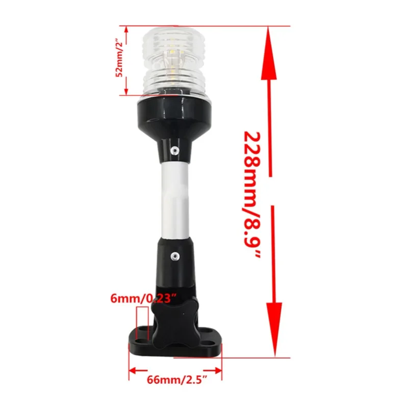 Fold Down 360 Degree LED Boat Navigation Light for Yacht Marine Anchor Light 12~24 V Sailing Signal Light Boat Accessories