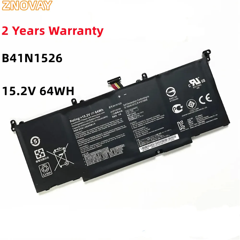 

ZNOVAY 15.2V 64WH B41N1526 Laptop battery For Asus ROG Strix GL502 GL502V GL502VT GL502VT-1A GL502VM S5 S5VT6700 GL502VT-BSI7N27