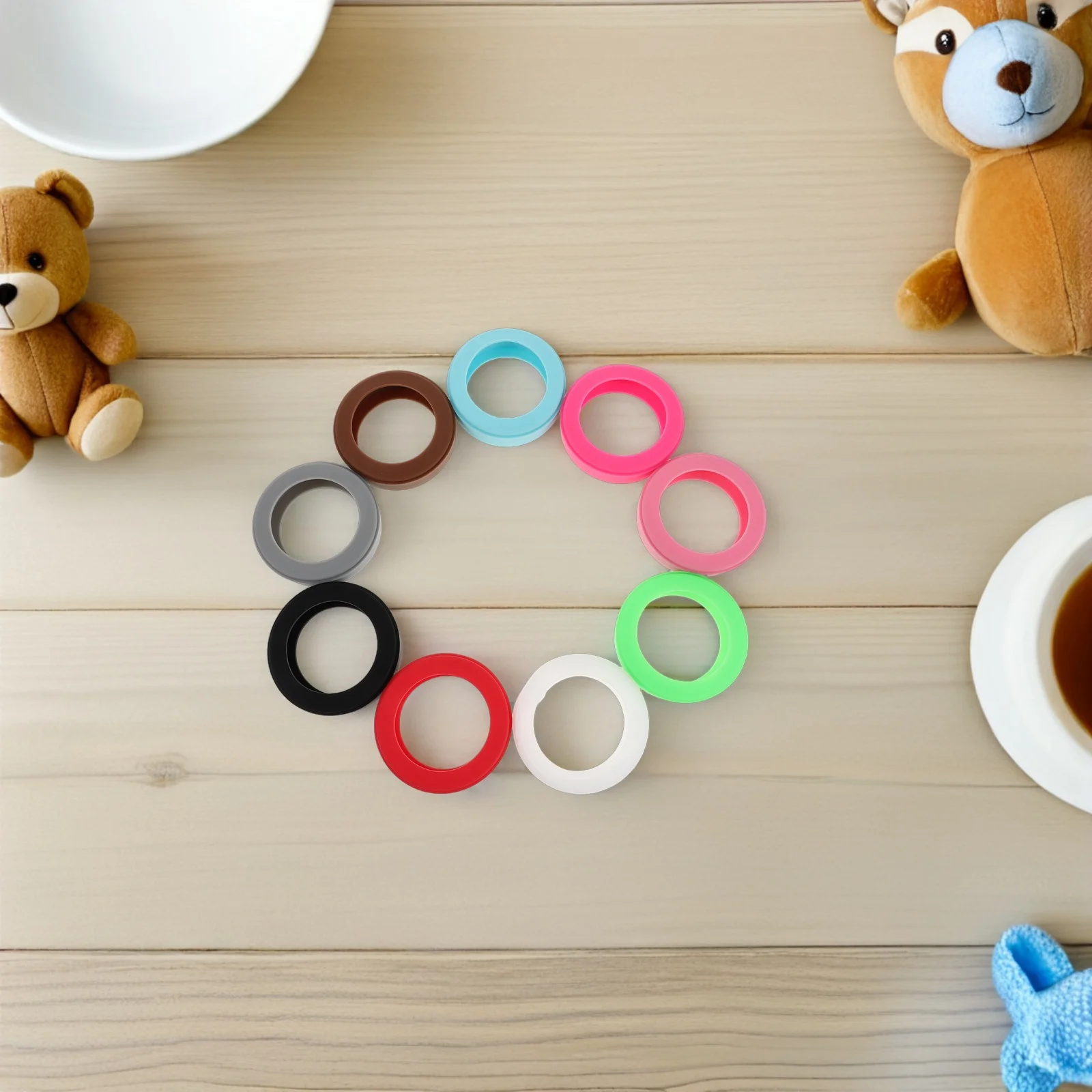 

18pcs Colorful Silicone Cable Ties Reusable Cord Organizer Multipurpose Wire Management Straps For Charging Cables Earphones