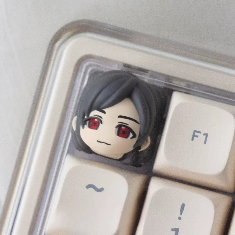 FF7 Aerith Tifa Theme Keycaps Set Anime Keycaps 3D Resin Artisan Key Caps Keyboard Caps Custom Keycaps for Mechanical Keyboard