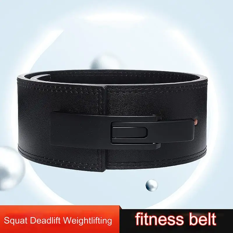 Professional Fitness Belt Pu Cowhide Powerlifting Squat Hard Pull Waist Training Sports Protective Gear