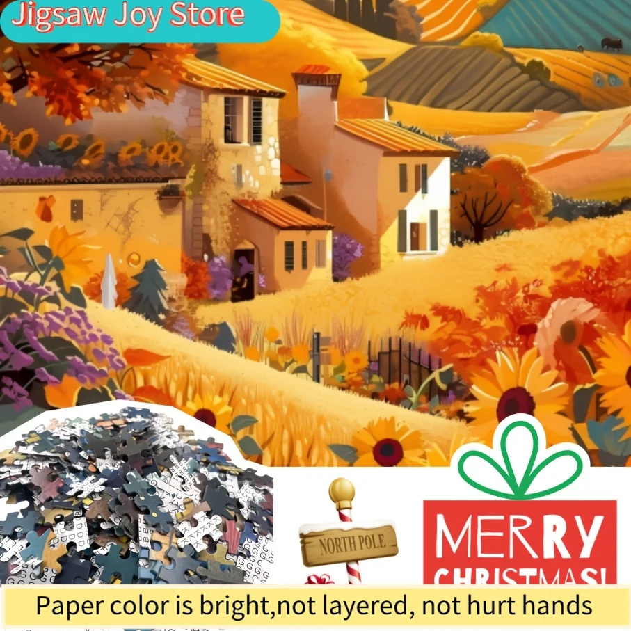 Jigsaw Puzzle Sunflowers Autumn Series Painting Puzzles Paper Puzzle Halloween Thanksgiving Christmas New Year Day Friend Bir