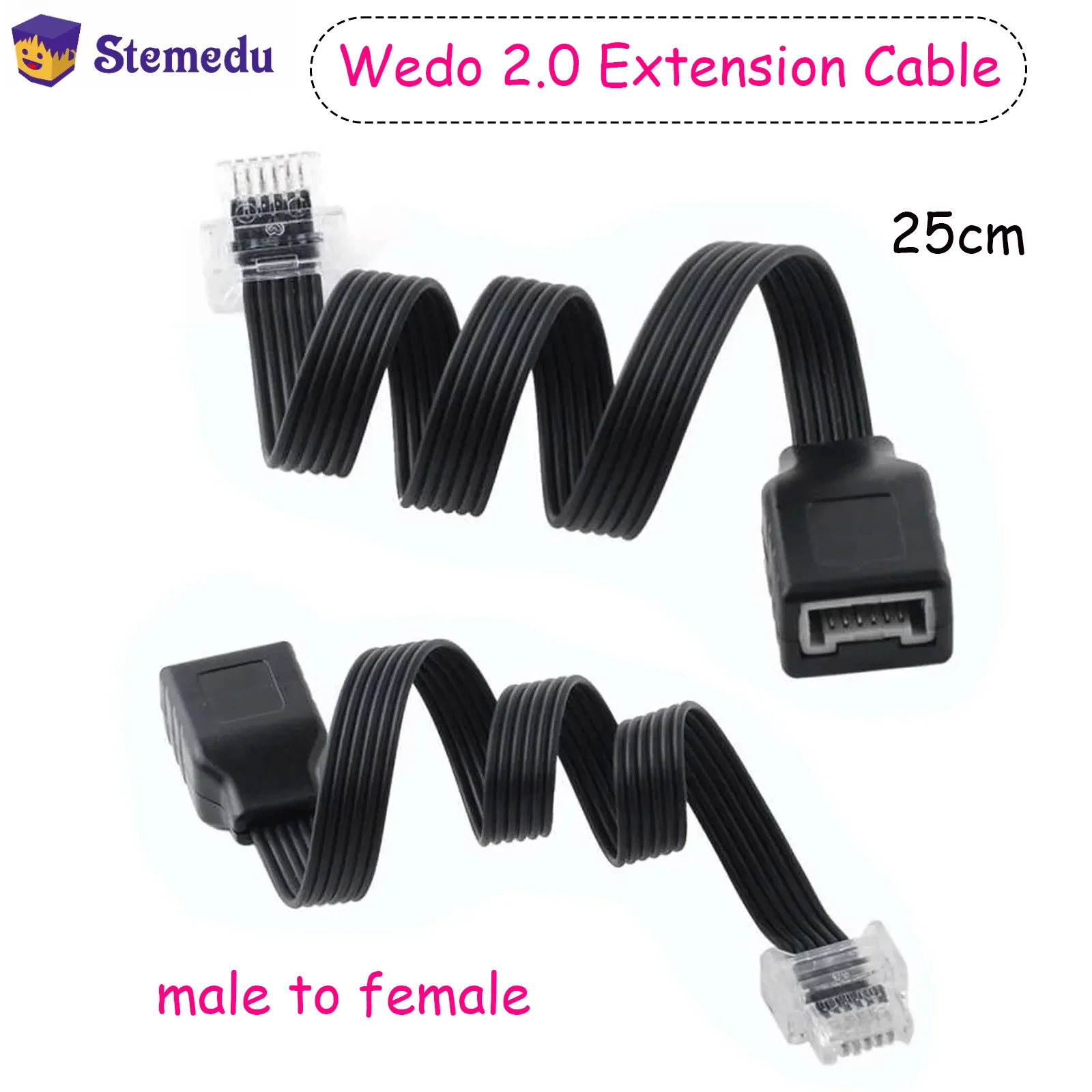Power Functions 25cm Extension Transfer Cable for 9686 We-do2.0 Smart Hub Medium M Motor  Building Blocks Classic Robotics 45300