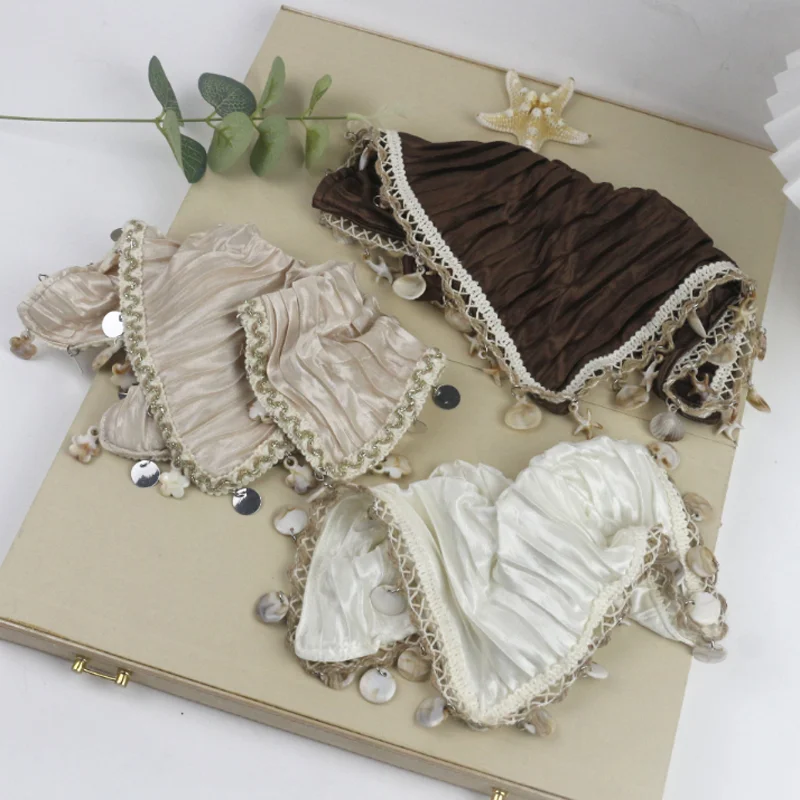 

Summer Vacation Style Beach Shell Star Lace Hair Ties Square Towel Hair Bands Holiday Travel Hair Rope Women Hair Ring Accessory