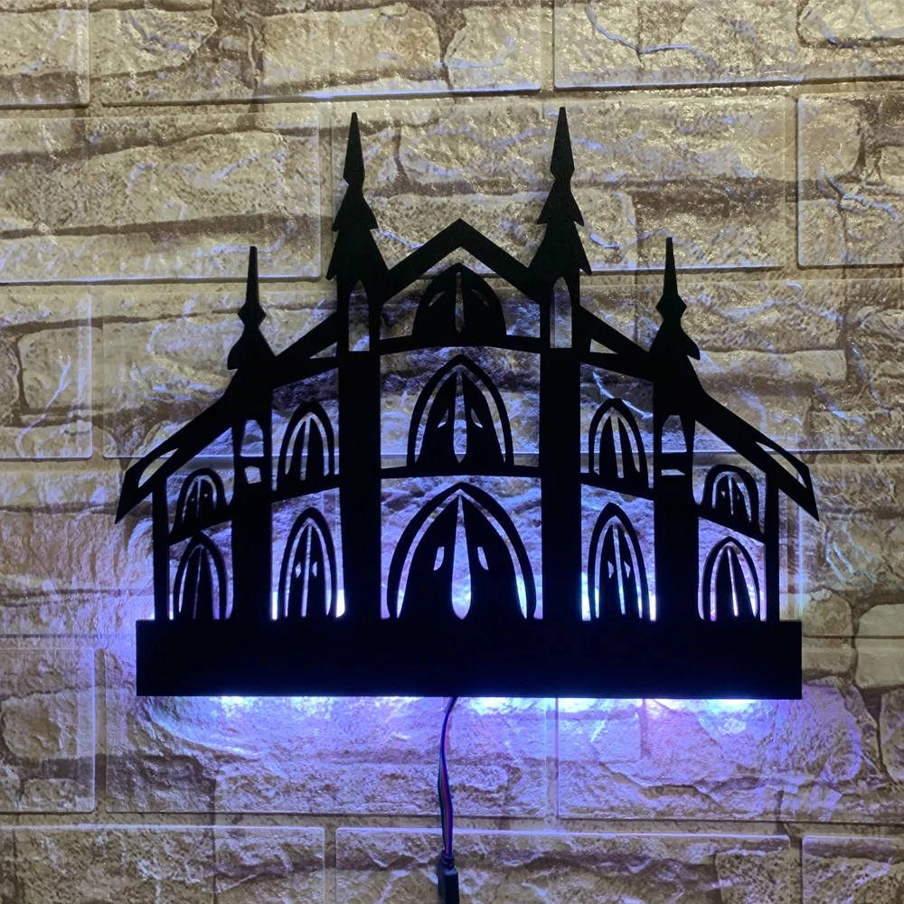 

ZK50 Hot Style Castle LED Wall Lamp Interior Decoration Atmosphere USB Night Light Remote Control 16 Color Cable 2 Meters