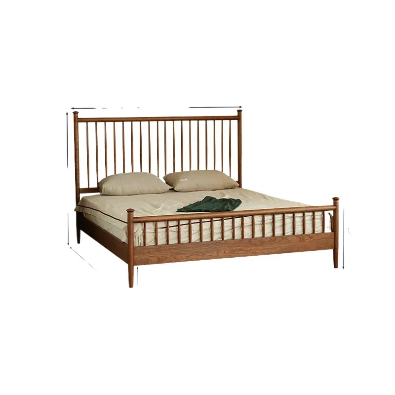 

Cherry wood retro French master bed 1.8 meters double medium and ancient wind marriage bed