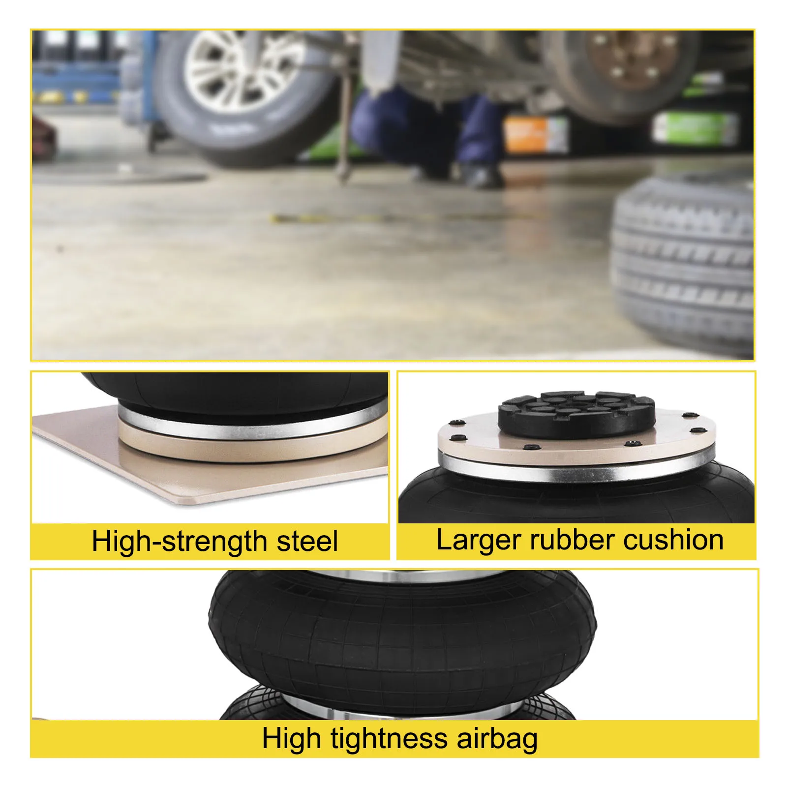 VEVOR Bolsa de Entrada de Aire 2 / 3T Entrada de Aire Salidas Hidráulicas de Entrada de Aire Triple para Automóviles Rango de Altura 13,5-40cm Salida Neumática para Automóviles SUV Todoterreno