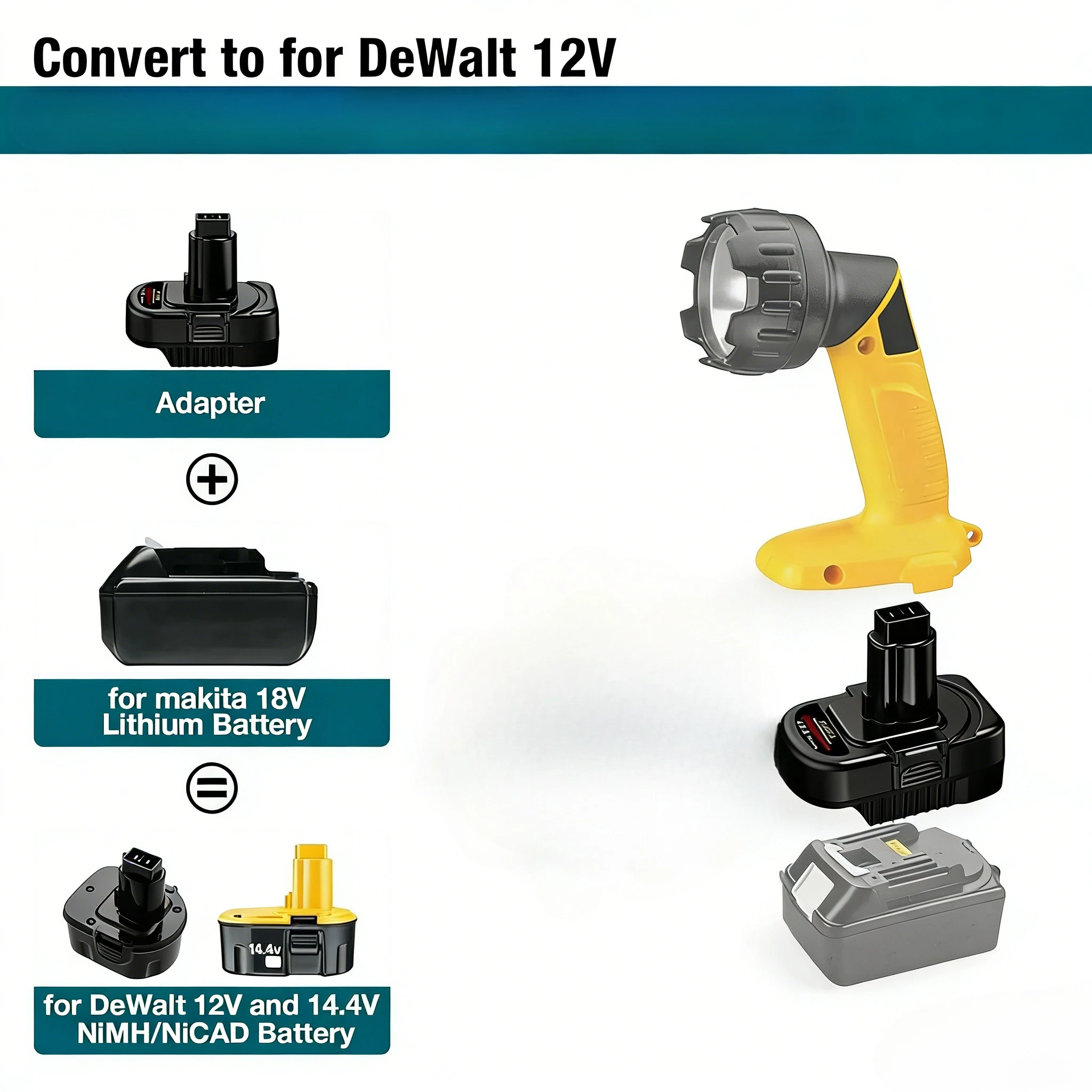 

MT18DC12 for Makita to for Dewalt 12V tool Adapter for Makita 18V Battery Converter to for Dewalt 12V Cordless tools