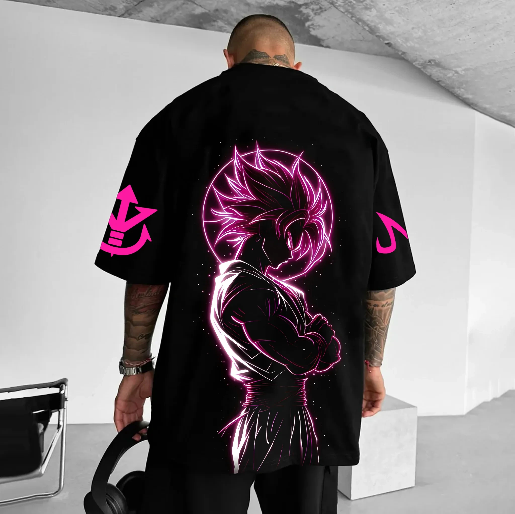 Dragon Ball animación impresión periférica algodón manga corta 2025 americano hombres y mujeres verano suelta cuello redondo Camiseta