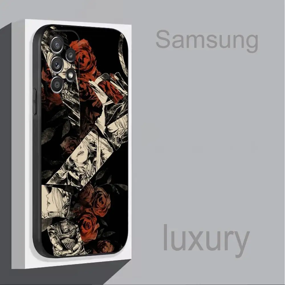 Capa de telefone anime v-vampiro caçador d para samsung s 25,24,23,22,30,21,10,9,ultra,plus,lite,fe,4,5g capa macia preta